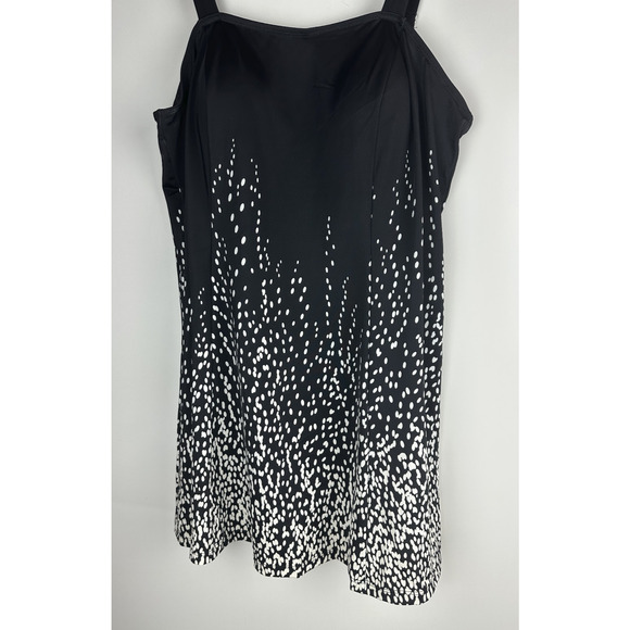 NWT Swimsuits For All 1 Piece Swim Dress Black White Dot Swimdress Plus Size 18 - Picture 3 of 9